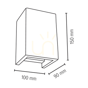 Nástenná svietidlo typu „Block Wall“, 2xGU10, Max. 6 W, betónovo šedá, 10 cm small 2