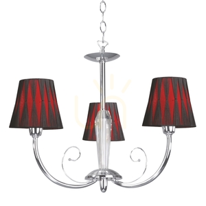 Luster Borgia, 3xE14, Max. 40 W, chrómový kov / červený a čierny tienidlo, Ø 60 cm small 0