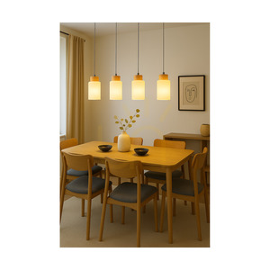 Závesné svietidlo Bosco, 4xE27, Max. 60 W, breza/priehľadný PVC kábel/biely sklenený tienidlo, 75 cm small 2