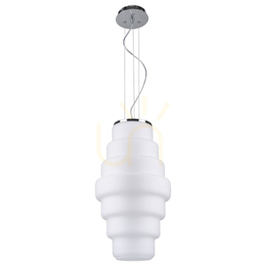 Závesné svietidlo Britt, 1xE27, Max. 60 W, chrómový kov / biely sklenený tienidlo, Ø 30 cm small 0