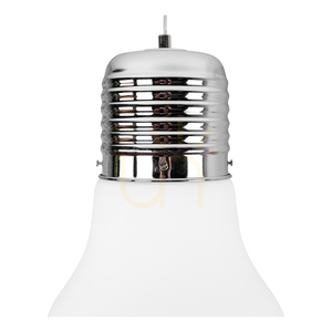 Závesné svietidlo s žiarovkami, 3xE27, Max. 60 W, chrómovaný kov / priehľadný PVC kábel / biele sklenené tienidlo, Ø 33 cm small 1