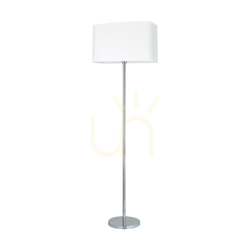 Skontrolujte Stojaca lampa Cadre, 1xE27, Max. 40 W, chrómovaný kov / priehľadný PVC kábel / biely tienidlo, 56 cm