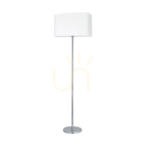 Stojaca lampa Cadre, 1xE27, Max. 40 W, chrómovaný kov / priehľadný PVC kábel / biely tienidlo, 56 cm small 0