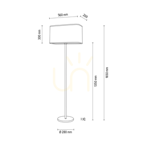 Stojaca lampa Cadre, 1xE27, Max. 40 W, chrómovaný kov / priehľadný PVC kábel / sivý tienidlo, 56 cm small 2