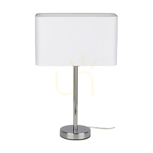Stolná lampa Cadre, 1xE27, Max. 25 W, chrómovaný kov / priehľadný PVC kábel / biele tienidlo, 30 cm small 2