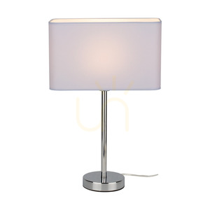 Stolná lampa Cadre, 1xE27, Max. 25 W, chrómovaný kov / priehľadný PVC kábel / biele tienidlo, 30 cm small 3