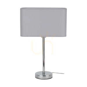 Stolná lampa Cadre, 1xE27, Max. 25 W, chrómovaný kov / priehľadný PVC kábel / sivý tienidlo, 30 cm small 2