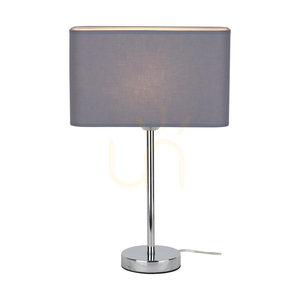 Stolná lampa Cadre, 1xE27, Max. 25 W, chrómovaný kov / priehľadný PVC kábel / sivý tienidlo, 30 cm small 3
