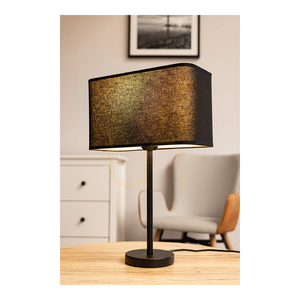 Stolná lampa Cadre, 1xE27, Max. 25 W, čierny kov / čierny PVC kábel / čierny tienidlo, 30 cm small 2