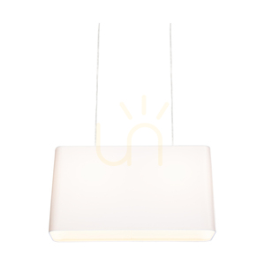 Závesné svietidlo Cadre, 2xE27, Max. 40 W, chrómovaný kov / priehľadný PVC kábel / biele tienidlo, 56 cm small 1