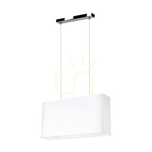 Závesné svietidlo Cadre, 2xE27, Max. 40 W, chrómovaný kov / priehľadný PVC kábel / biele tienidlo, 56 cm small 0