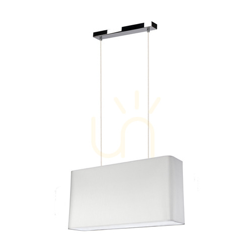 Skontrolujte Závesné svietidlo Cadre, 2xE27, Max. 40 W, chrómovaný kov / priehľadný PVC kábel / sivý tienidlo, 56 cm