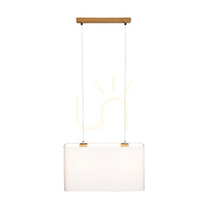 Závesné svietidlo Cadre 2xE27 Max. 40 W, olejovaný dub / priehľadný PVC kábel / biele tienidlo 56 cm small 1