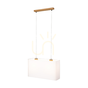 Závesné svietidlo Cadre 2xE27 Max. 40 W, olejovaný dub / priehľadný PVC kábel / biele tienidlo 56 cm small 3