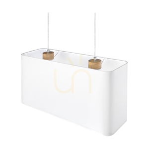 Závesné svietidlo Cadre 2xE27 Max. 40 W, olejovaný dub / priehľadný PVC kábel / biele tienidlo 56 cm small 4