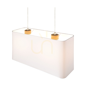 Závesné svietidlo Cadre 2xE27 Max. 40 W, olejovaný dub / priehľadný PVC kábel / biele tienidlo 56 cm small 5