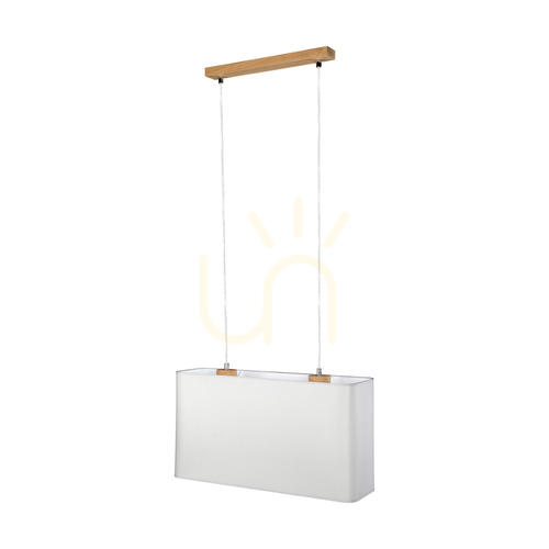 Skontrolujte Závesné svietidlo Cadre 2xE27 Max. 40 W, olejovaný dub / priehľadné PVC / sivá, 56 cm