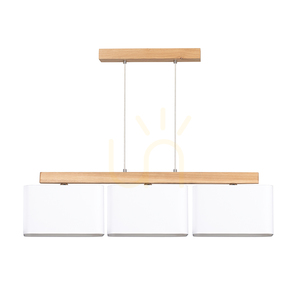 Závesné svietidlo Cadre, 3xE27, Max. 25 W, olejovaný dub / priehľadný PVC kábel / biele tienidlo, 95 cm small 1