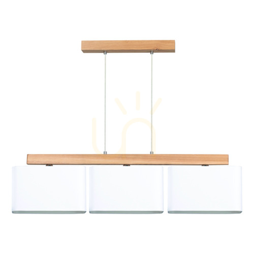 Skontrolujte Závesné svietidlo Cadre, 3xE27, Max. 25 W, olejovaný dub / priehľadný PVC kábel / biele tienidlo, 95 cm