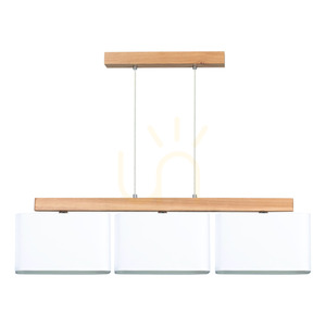 Závesné svietidlo Cadre, 3xE27, Max. 25 W, olejovaný dub / priehľadný PVC kábel / biele tienidlo, 95 cm small 0