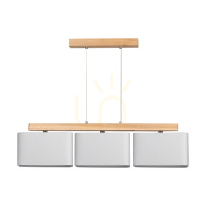 Závesné svietidlo Cadre, 3xE27, Max. 25 W, olejovaný dub / priehľadný PVC kábel / sivý tienidlo, 95 cm small 0