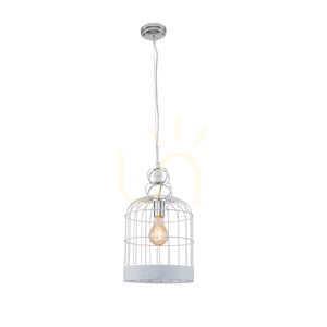 Závesné svietidlo Cage, 1xE27, Max. 60 W, biely kov, Ø 25 cm small 1