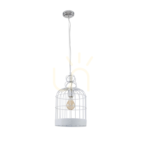 Skontrolujte Závesné svietidlo Cage, 1xE27, Max. 60 W, biely kov, Ø 25 cm