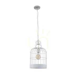 Závesné svietidlo Cage, 1xE27, Max. 60 W, biely kov, Ø 25 cm small 0