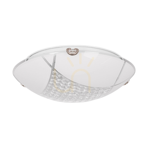 Stropné svietidlo Carolina, obsahuje 1x LED 2700 K 15 W, chrómový kov/biely sklenený tienidlo, Ø 30 cm small 0