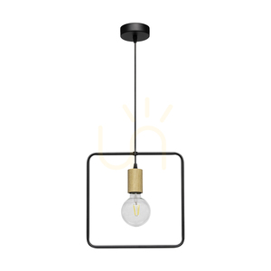 Závesné svietidlo Carsten Wood, 1xE27, Max. 60 W, olejovaný dub / čierny kov / čierny PVC kábel, Ø 32 cm small 0