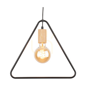 Závesné svietidlo Carsten Wood, 1xE27, Max. 60 W, olejovaný dub / čierny kov / čierny PVC kábel, Ø 37 cm small 2