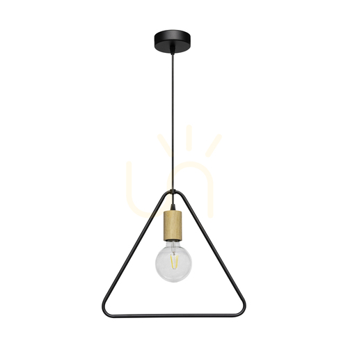 Skontrolujte Závesné svietidlo Carsten Wood, 1xE27, Max. 60 W, olejovaný dub / čierny kov / čierny PVC kábel, Ø 37 cm