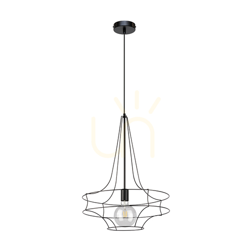 Skontrolujte Závesné svietidlo Casa Rina, 1xE27, Max. 60 W, čierny kov / čierny PVC kábel, Ø 48 cm