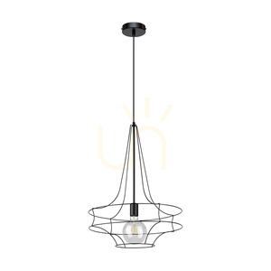 Závesné svietidlo Casa Rina, 1xE27, Max. 60 W, čierny kov / čierny PVC kábel, Ø 48 cm small 0