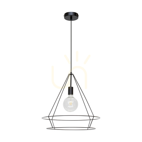 Skontrolujte Závesné svietidlo Casa Triango, 1xE27, Max. 60 W, čierny kov / čierny PVC kábel, Ø 48 cm