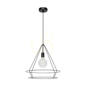 Závesné svietidlo Casa Triango, 1xE27, Max. 60 W, čierny kov / čierny PVC kábel, Ø 48 cm small 0