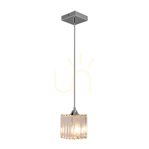 Závesné svietidlo „Casino“, 1xE27, Max. 60 W, chrómovaný kov / priehľadný PVC kábel / priehľadný krištáľový tienidlo, 13 cm small 3