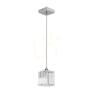 Závesné svietidlo „Casino“, 1xE27, Max. 60 W, chrómovaný kov / priehľadný PVC kábel / priehľadný krištáľový tienidlo, 13 cm small 0