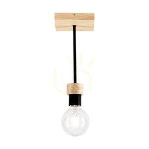 Stropné svietidlo Chandelle, 1xE27, Max. 40 W, olejovaný dub/čierny kov, 13,5 cm small 1