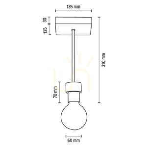 Stropné svietidlo Chandelle, 1xE27, Max. 40 W, olejovaný dub/čierny kov, 13,5 cm small 4