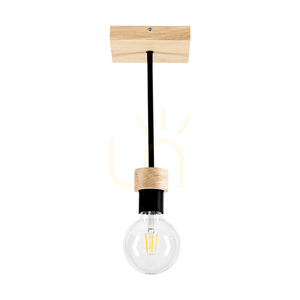 Stropné svietidlo Chandelle, 1xE27, Max. 40 W, olejovaný dub/čierny kov, 13,5 cm small 0