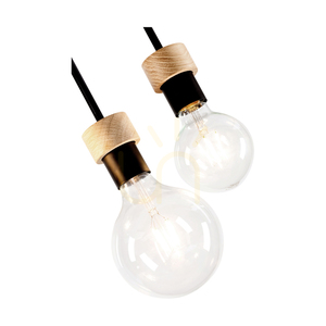 Stropné svietidlo Chandelle, 3xE27, Max. 40 W, olejovaný dub/čierny kov, 35 cm small 2