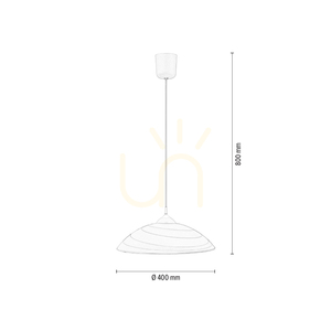 Kruhové závesné svietidlo, 1xE27, Max. 60 W, biely plast / biely PVC kábel / biele sklenené tienidlo, Ø 40 cm small 3