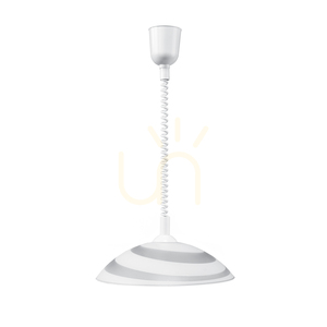 Kruhové závesné svietidlo, 1xE27, Max. 60 W, biely plast / biely PVC kábel / biele sklenené tienidlo, Ø 40 cm small 4