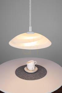 Kruhové závesné svietidlo, 1xE27, Max. 60 W, biely plast / biely PVC kábel / biele sklenené tienidlo, Ø 40 cm small 6