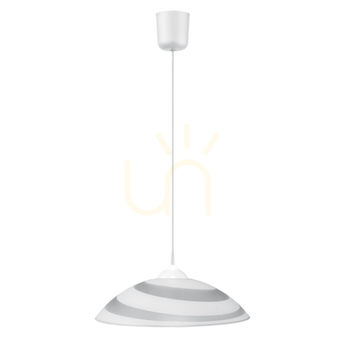 Skontrolujte Kruhové závesné svietidlo, 1xE27, Max. 60 W, biely plast / biely PVC kábel / biele sklenené tienidlo, Ø 40 cm