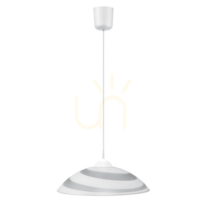 Kruhové závesné svietidlo, 1xE27, Max. 60 W, biely plast / biely PVC kábel / biele sklenené tienidlo, Ø 40 cm small 0