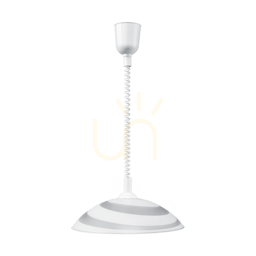 Skontrolujte Kruhové závesné svietidlo, 1xE27, Max. 60 W, biely plast / biely sklenený tienidlo, Ø 35 cm