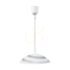 Kruhové závesné svietidlo, 1xE27, Max. 60 W, biely plast / biely sklenený tienidlo, Ø 35 cm small 0