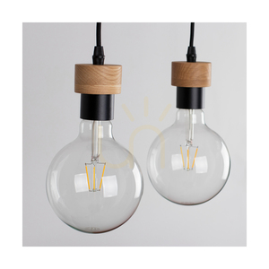 Závesné svietidlo Clarte Wood, 4xE27, max.. 60 W, olejovaný dub/čierna, 75 cm small 3